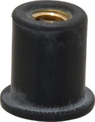 Au-Ve-Co Products - 1/4-20, 5/8" Diam x 0.051" Thick Flange, Rubber Insulated Rivet Nut - UNC Thread, Neoprene, 19/32" Long x 1/2" Body Diam, 0.641" OAL - Industrial Tool & Supply