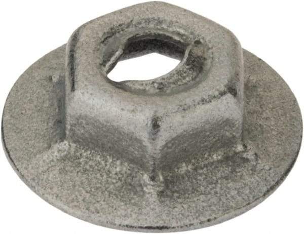 Value Collection - 1/8" Hole Diam, 17/32" OD, 5/16" Width Across Flats Washer Lock Nut - Zinc-Plated Spring Steel, For Use with Non Threaded Fasteners - Industrial Tool & Supply