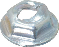 Value Collection - 1/8" Hole Diam, 7/16" OD, 5/16" Width Across Flats Washer Lock Nut - Zinc-Plated Spring Steel, For Use with Non Threaded Fasteners - Industrial Tool & Supply