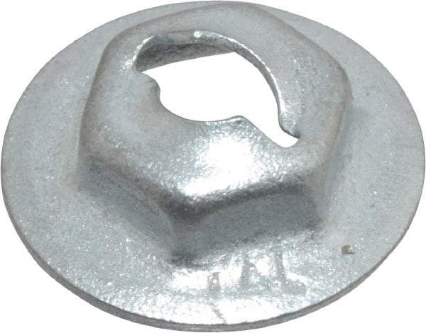 Value Collection - 5/32" Hole Diam, 9/16" OD, 3/8" Width Across Flats Washer Lock Nut - Zinc-Plated Spring Steel, For Use with Non Threaded Fasteners - Industrial Tool & Supply