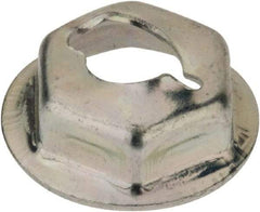 Au-Ve-Co Products - 3/16" Hole Diam, 1/2" OD, 3/8" Width Across Flats Washer Lock Nut - Zinc-Plated Spring Steel, For Use with Non Threaded Fasteners - Industrial Tool & Supply