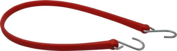 The Perfect Bungee - Heavy Duty Tie Down with S Hook - 36" OAL, Red - Industrial Tool & Supply