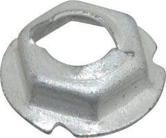 Au-Ve-Co Products - 1/4" Hole Diam, 19/32" OD, 7/16" Width Across Flats Washer Lock Nut - Zinc-Plated Spring Steel, For Use with Non Threaded Fasteners - Industrial Tool & Supply