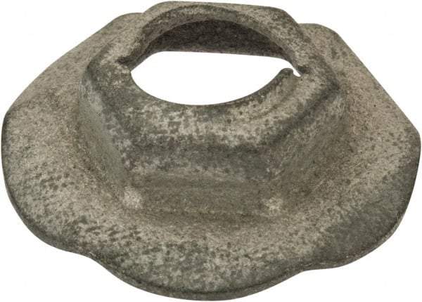 Value Collection - 5/16" Hole Diam, 7/8" OD, 1/2" Width Across Flats Washer Lock Nut - Zinc-Plated Spring Steel, For Use with Non Threaded Fasteners - Industrial Tool & Supply