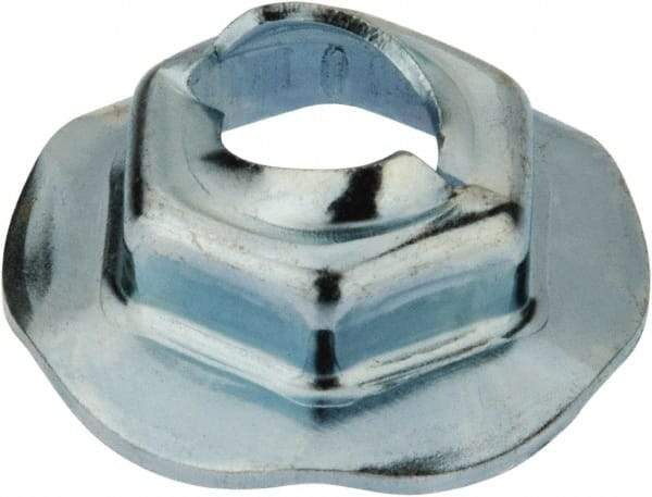 Value Collection - 6.3" Hole Diam, 18mm OD, 11mm Width Across Flats Washer Lock Nut - Zinc-Plated Spring Steel, For Use with Non Threaded Fasteners - Industrial Tool & Supply