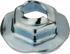 Value Collection - 6.3" Hole Diam, 18mm OD, 11mm Width Across Flats Washer Lock Nut - Zinc-Plated Spring Steel, For Use with Non Threaded Fasteners - Industrial Tool & Supply
