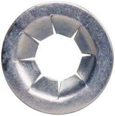 Value Collection - 7/16" OD, Spring Steel Push Nut - Zinc-Plated, 3/16" Shaft Diam - Industrial Tool & Supply