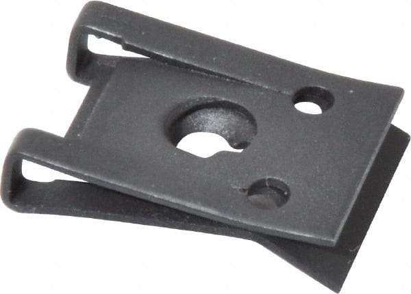 Value Collection - #6 Screw, 0.025 to 1/8" Thick, Spring Steel Standard U Nut - 3/8" Center Edge, Black Phosphate Finish - Industrial Tool & Supply