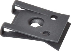 Value Collection - #6 Screw, 0.025 to 1/8" Thick, Spring Steel Standard U Nut - 3/8" Center Edge, Black Phosphate Finish - Industrial Tool & Supply