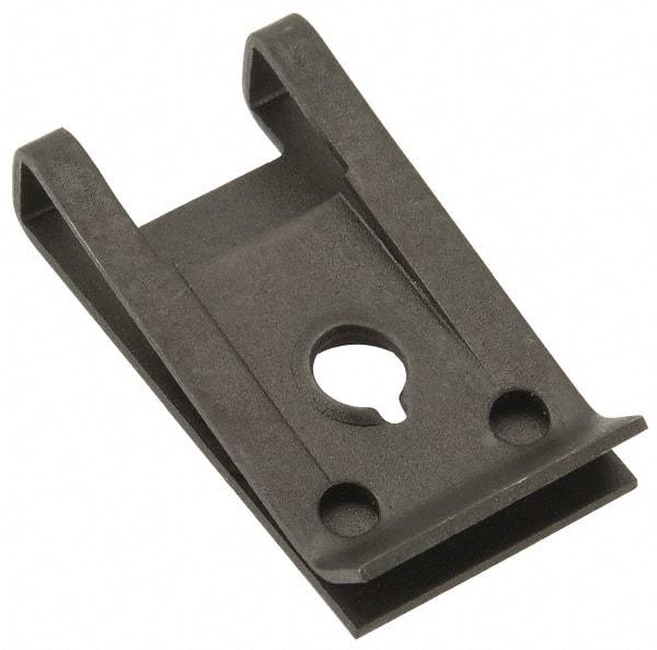 Value Collection - #10 Screw, 0.025 to 1/8" Thick, Spring Steel Standard U Nut - 9/16" Center Edge, Black Phosphate Finish - Industrial Tool & Supply