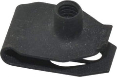 Value Collection - #8-32 Screw, 0.025 to 0.15" Thick, Spring Steel Extruded Tapped Hole U Nut - 3/8" Center Edge, Black Phosphate Finish - Industrial Tool & Supply