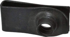 Au-Ve-Co Products - 1/4-20 Screw, 0.025 to 0.15" Thick, Spring Steel Extruded Tapped Hole U Nut - 25/32" Center Edge, Black Phosphate Finish - Industrial Tool & Supply