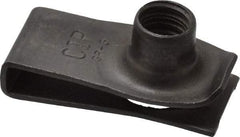 Au-Ve-Co Products - 5/16-18 Screw, 0.025 to 0.15" Thick, Spring Steel Extruded Tapped Hole U Nut - 27/32" Center Edge, Black Phosphate Finish - Industrial Tool & Supply