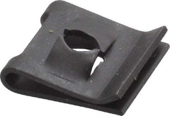 Value Collection - #8 Screw, 0.025 to 0.04" Thick, Spring Steel Standard U Nut - 1/4" Center Edge, Black Phosphate Finish - Industrial Tool & Supply