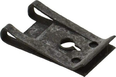 Value Collection - #8 Screw, 0.025 to 0.035" Thick, Spring Steel Extruded Tapped Hole U Nut - 11/32" Center Edge, Black Phosphate Finish - Industrial Tool & Supply