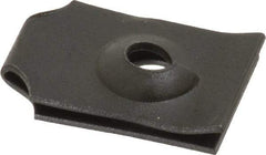 Value Collection - #10 Screw, 0.03 to 0.037" Thick, Spring Steel Standard U Nut - 3/8" Center Edge, Black Phosphate Finish - Industrial Tool & Supply