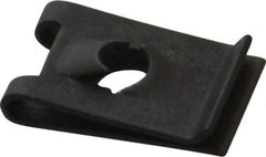 Value Collection - #10 Screw, 0.025 to 0.064" Thick, Spring Steel Standard U Nut - 3/8" Center Edge, Black Phosphate Finish - Industrial Tool & Supply