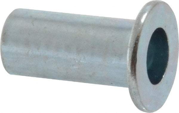 Value Collection - #10-24, 0.01 to 0.08" Grip, Steel Standard Rivet Nut - Drill Size Letter F, Flat Head - Industrial Tool & Supply