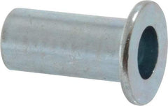 Value Collection - #10-24, 0.01 to 0.08" Grip, Steel Standard Rivet Nut - Drill Size Letter F, Flat Head - Industrial Tool & Supply