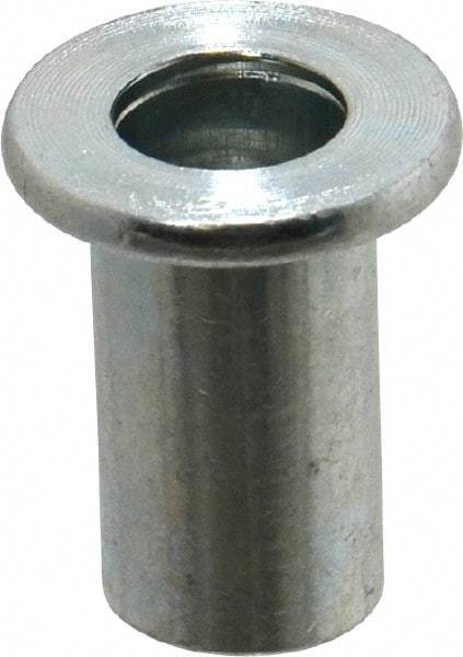 Value Collection - 3/8-16, 0.03 to 0.115" Grip, 1/2" Drill, Steel Standard Rivet Nut - Flat Head - Industrial Tool & Supply