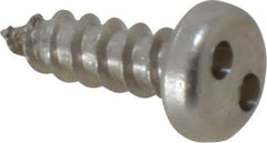 Made in USA - #8 Pan Head Spanner Sheet Metal Screw - Stainless Steel, 1/2" Length Under Head, Grade 18-8 - Industrial Tool & Supply