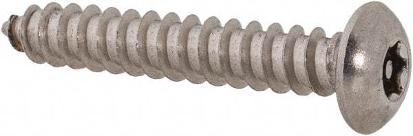 Value Collection - #8 Button Head Torx Sheet Metal Screw - Stainless Steel, 1" Length Under Head, Grade 18-8, T15 Drive - Industrial Tool & Supply