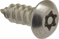 Value Collection - #10 Button Head Torx Sheet Metal Screw - Stainless Steel, 1/2" Length Under Head, Grade 18-8, T25 Drive - Industrial Tool & Supply