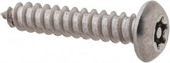 Value Collection - #10 Button Head Torx Sheet Metal Screw - Stainless Steel, 1" Length Under Head, Grade 18-8, T25 Drive - Industrial Tool & Supply