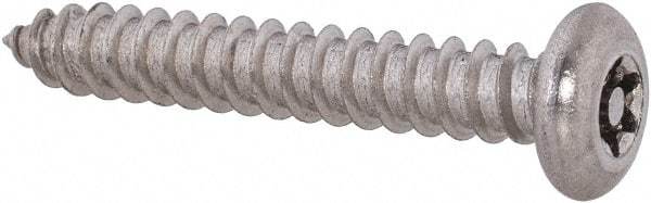 Value Collection - #10 Button Head Torx Sheet Metal Screw - Stainless Steel, 1-1/4" Length Under Head, Grade 18-8, T25 Drive - Industrial Tool & Supply