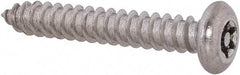 Value Collection - #10 Button Head Torx Sheet Metal Screw - Stainless Steel, 1-1/4" Length Under Head, Grade 18-8, T25 Drive - Industrial Tool & Supply