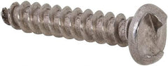 Made in USA - #6 Round Head Slotted Sheet Metal Screw - Stainless Steel, 3/4" Length Under Head, Grade 18-8 - Industrial Tool & Supply