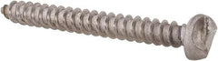 Made in USA - #8 Round Head Slotted Sheet Metal Screw - Stainless Steel, 1-1/2" Length Under Head, Grade 18-8 - Industrial Tool & Supply