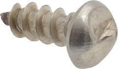 Made in USA - #10 Round Head Slotted Sheet Metal Screw - Stainless Steel, 1/2" Length Under Head, Grade 18-8 - Industrial Tool & Supply