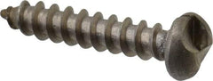 Made in USA - #10 Round Head Slotted Sheet Metal Screw - Stainless Steel, 1" Length Under Head, Grade 18-8 - Industrial Tool & Supply