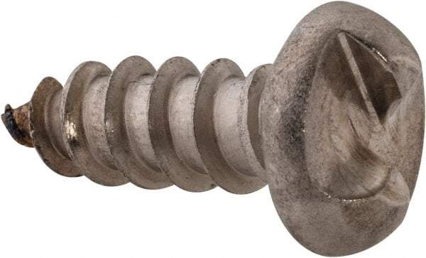 Made in USA - #14 Round Head Slotted Sheet Metal Screw - Stainless Steel, 3/4" Length Under Head, Grade 18-8 - Industrial Tool & Supply