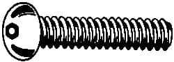 Made in USA - 1/4-20 UNC Pin In Hex Socket Drive, Button Screw - Grade 18-8 Stainless Steel, Uncoated, 1" Length Under Head - Industrial Tool & Supply
