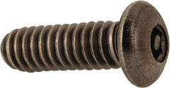 Made in USA - 1/4-20 UNC Pin In Hex Socket Drive, Button Screw - Grade 18-8 Stainless Steel, Uncoated, 3/4" Length Under Head - Industrial Tool & Supply
