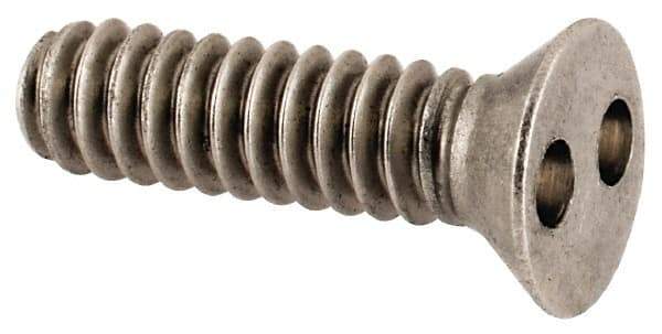 Made in USA - #6-32 UNC, 1/2" OAL Spanner Drive Machine Screw - Flat Head, Grade 18-8 Stainless Steel, Uncoated, Without Washer - Industrial Tool & Supply