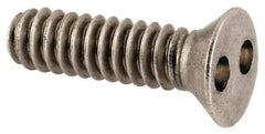 Made in USA - #6-32 UNC, 1/2" OAL Spanner Drive Machine Screw - Flat Head, Grade 18-8 Stainless Steel, Uncoated, Without Washer - Industrial Tool & Supply