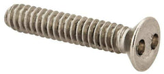 Made in USA - #6-32 UNC, 3/4" OAL Spanner Drive Machine Screw - Flat Head, Grade 18-8 Stainless Steel, Uncoated, Without Washer - Industrial Tool & Supply