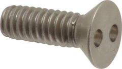 Made in USA - #8-32 UNC, 1/2" OAL Spanner Drive Machine Screw - Flat Head, Grade 18-8 Stainless Steel, Uncoated, Without Washer - Industrial Tool & Supply