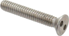 Made in USA - #8-32 UNC, 1" OAL Spanner Drive Machine Screw - Flat Head, Grade 18-8 Stainless Steel, Uncoated, Without Washer - Industrial Tool & Supply
