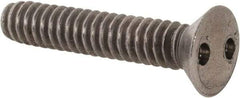 Made in USA - #10-24 UNC, 1" OAL Spanner Drive Machine Screw - Flat Head, Grade 18-8 Stainless Steel, Uncoated, Without Washer - Industrial Tool & Supply