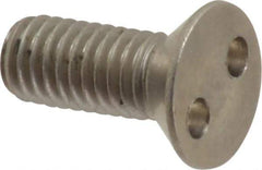 Made in USA - #10-32 UNF, 1/2" OAL Spanner Drive Machine Screw - Flat Head, Grade 18-8 Stainless Steel, Uncoated, Without Washer - Industrial Tool & Supply