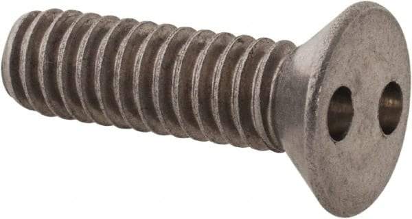 Made in USA - #12-24 UNC, 3/4" OAL Spanner Drive Machine Screw - Flat Head, Grade 18-8 Stainless Steel, Uncoated, Without Washer - Industrial Tool & Supply