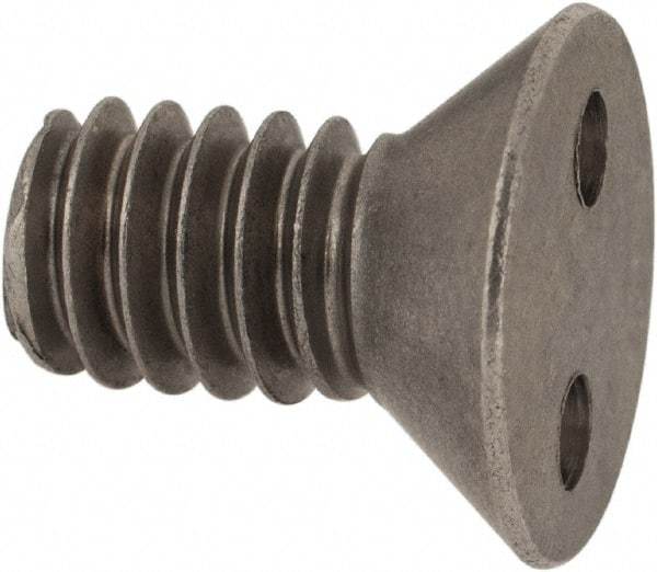 Made in USA - 1/4-20 UNC, 1/2" OAL Spanner Drive Machine Screw - Flat Head, Grade 18-8 Stainless Steel, Uncoated, Without Washer - Industrial Tool & Supply
