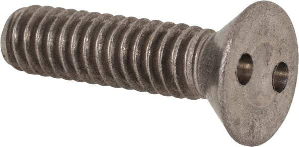 Made in USA - 1/4-20 UNC, 1" OAL Spanner Drive Machine Screw - Flat Head, Grade 18-8 Stainless Steel, Uncoated, Without Washer - Industrial Tool & Supply