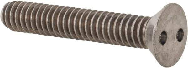 Made in USA - 1/4-20 UNC, 1-1/2" OAL Spanner Drive Machine Screw - Flat Head, Grade 18-8 Stainless Steel, Uncoated, Without Washer - Industrial Tool & Supply
