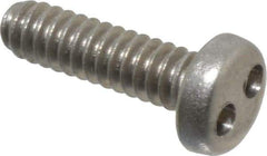 Made in USA - #6-32 UNC, 1/2" OAL Spanner Drive Machine Screw - Pan Head, Grade 18-8 Stainless Steel, Uncoated, Without Washer - Industrial Tool & Supply