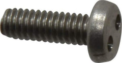 Made in USA - #8-32 UNC, 1/2" OAL Spanner Drive Machine Screw - Pan Head, Grade 18-8 Stainless Steel, Uncoated, Without Washer - Industrial Tool & Supply
